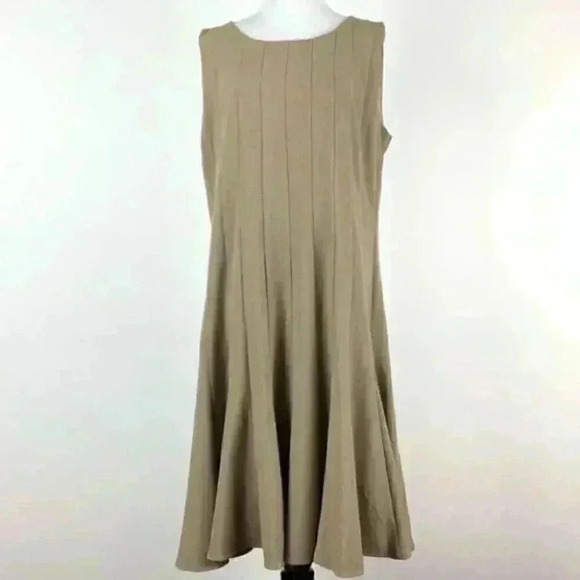 R&M Richards dress size 18 W tan tulip career - Picture 1 of 8
